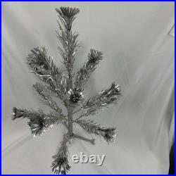 Vintage Sparkler Pom-Pom Tabletop 27 ALUMINUM Christmas TREE 16 Branches 1970