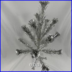 Vintage Sparkler Pom-Pom Tabletop 27 ALUMINUM Christmas TREE 16 Branches 1970