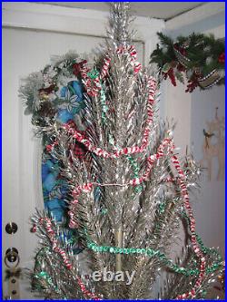 Vintage Splendor 6.5 ft Tall Aluminum Christmas Tree withBox and Aluminum Garland