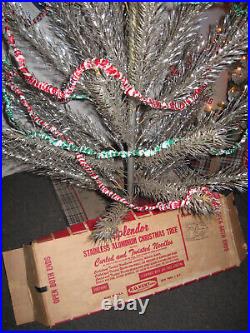 Vintage Splendor 6.5 ft Tall Aluminum Christmas Tree withBox and Aluminum Garland