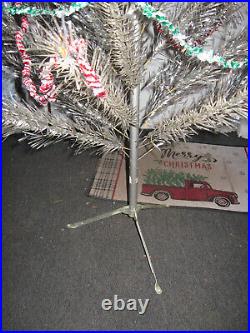 Vintage Splendor 6.5 ft Tall Aluminum Christmas Tree withBox and Aluminum Garland