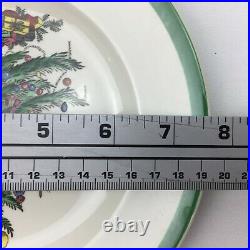 Vintage Spode Christmas Tree Set 9 Plates Handpainted Chipped Porcelain China