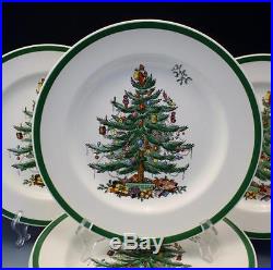Vintage Spode Porcelain Christmas Tree S3324 Set of 12 Dinner Plates 10 3/8