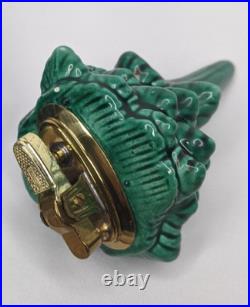 Vintage Stacking Ceramic Christmas Tree Ashtrays 5-Pc With Gold Japan Lighter