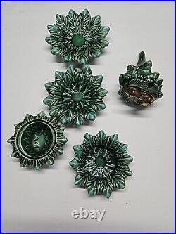 Vintage Stacking Ceramic Christmas Tree Lighter & Ashtrays 5-Pc Atlantic Mold