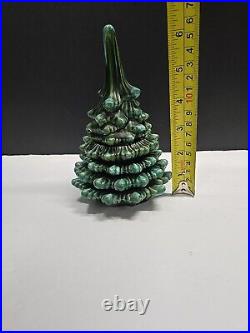 Vintage Stacking Ceramic Christmas Tree Lighter & Ashtrays 5-Pc Atlantic Mold