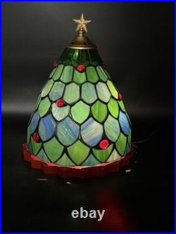 Vintage Stained Glass Christmas Tree 15 No Chips No Cracks