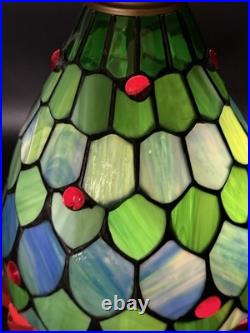 Vintage Stained Glass Christmas Tree 15 No Chips No Cracks