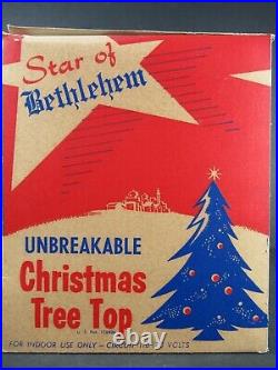 Vintage Star Of Bethlehem Plastic Christmas Tree Topper In Box Unused Oss Works