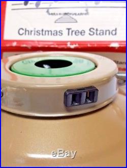 Vintage Starbell Rotating Musical Gold Christmas Tree Stand In Box Jingle Bells