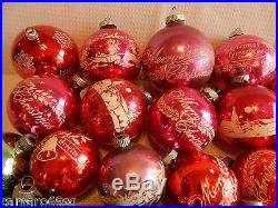Vintage Stenciled Mercury Glass Christmas Tree Ornament Lot