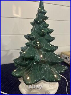 Vintage Style Ceramic Christmas Tree 16 inch Tall With Base