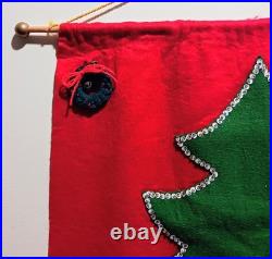 Vintage Sultana Advent Calendar Felt Christmas Tree. Handmade Sequin Ornaments