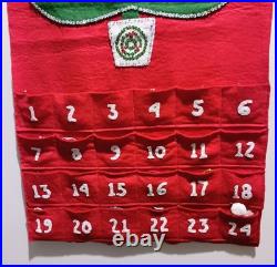 Vintage Sultana Advent Calendar Felt Christmas Tree. Handmade Sequin Ornaments Vintage Sultana Advent Calendar Felt Christmas Tree. Handmade Sequin Ornaments