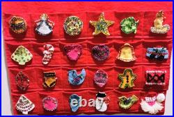 Vintage Sultana Advent Calendar Felt Christmas Tree. Handmade Sequin Ornaments