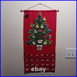 Vintage Sultana Advent Calendar Felt Christmas Tree. Handmade Sequin Ornaments