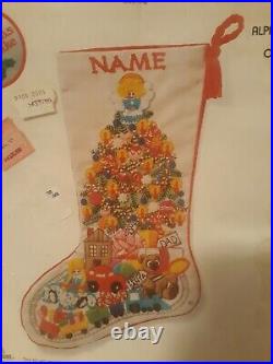 Vintage Sunset Christmas Fantasy Tree Toys Crewel Stitchery Stocking Kit 2025