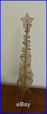 Vintage TWISTED WIRE CHRISTMAS TREE WITH BALLS 34