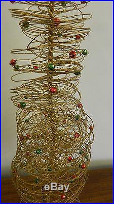 Vintage TWISTED WIRE CHRISTMAS TREE WITH BALLS 34