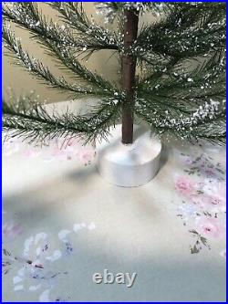 Vintage Tabletop Faux German Feather Tree With Wooden Base Christmas Holiday 18