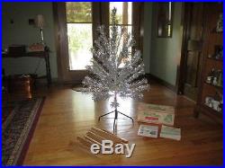 Vintage The Sparkler Pom Pom Aluminum Christmas Tree 4 Ft in Box w Instructions