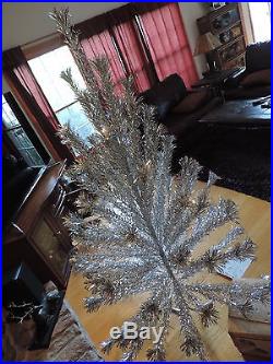 Vintage The Sparkler Pom Pom Aluminum Christmas Tree 6' with Box 91 Branches