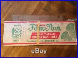Vintage The Sparkler Pom Pom Aluminum Christmas Tree 6ft 60 Branches Box Sleeves