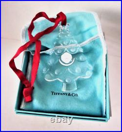 Vintage Tiffany & Co Glass Christmas Tree Ornament Germany /w Box/ Pouch Unused