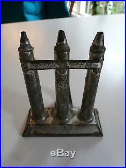 Vintage Tin Miniature 3 Candle Mold With Handle 3.5 Size for Christmas Tree