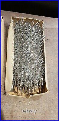 Vintage Tinsel Feather Lavsan Christmas Tree Wood Framed 120cm 4ft Boxed