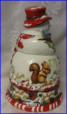 Vintage Tracy Porter Designer Christmas Tree Snowman Bird Squirrel Cookie Jar