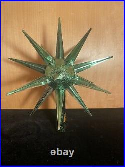 Vintage Tree Topper Sputnik Atomic Star Plastic Bradford Ornaments Christmas MCM