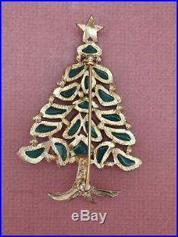 Vintage Trifari Modern Mosaic Christmas Tree Pin Ex. Condition