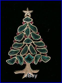 Vintage Trifari Modern Mosaic Christmas Tree Pin Ex. Condition