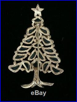 Vintage Trifari Modern Mosaic Christmas Tree Pin Ex. Condition
