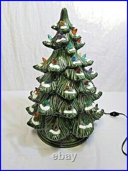 Vintage Two (2) Piece Ceramic Lighted Christmas Tree 16 1/4 H x 11 1/2 W