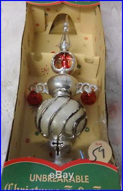 Vintage USA Carillon Spire Unbreakable Christmas Tree Top In Original Box RARE