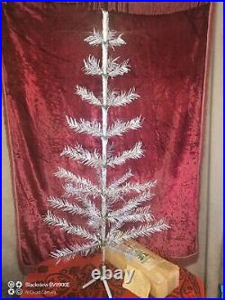 Vintage USSR CHRISTMAS TREE. Aluminum color 4.6 Ft very rare box
