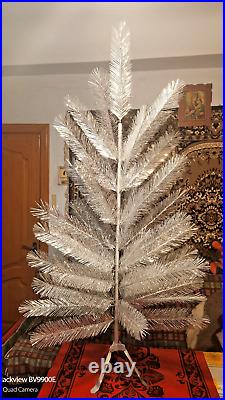 Vintage USSR CHRISTMAS TREE. Aluminum color 4.7 Ft very rare box! New