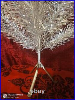 Vintage USSR CHRISTMAS TREE. Aluminum color 4Ft very rare box