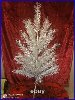 Vintage USSR CHRISTMAS TREE. Aluminum color 4Ft very rare box