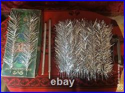 Vintage USSR CHRISTMAS TREE. Aluminum color 4Ft very rare box