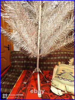 Vintage USSR CHRISTMAS TREE. Aluminum color 4Ft very rare box! New