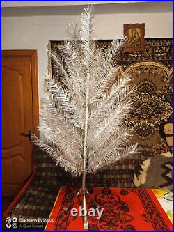 Vintage USSR CHRISTMAS TREE. Aluminum color 4Ft very rare box! New