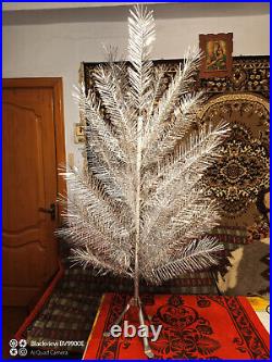 Vintage USSR CHRISTMAS TREE. Aluminum color 4Ft very rare box! New