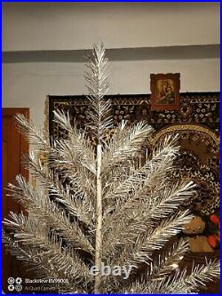 Vintage USSR Pom Pom christmas tree. Aluminum color 4.3ft very rare. 1991s new