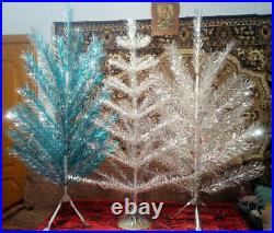 Vintage USSR artificial CHRISTMAS TREE Green and aluminum color! 4.2Ft