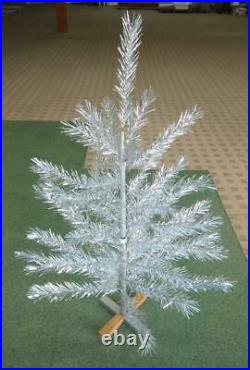 Vintage USSR artificial Christmas Tree. Aluminum Color 48in Santa Tree very Rare