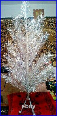 Vintage USSR artificial christmas tree. Aluminum color. 47in. Very rare