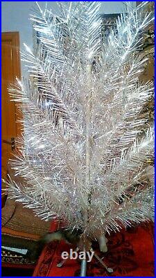 Vintage USSR artificial christmas tree. Aluminum color. 47in. Very rare